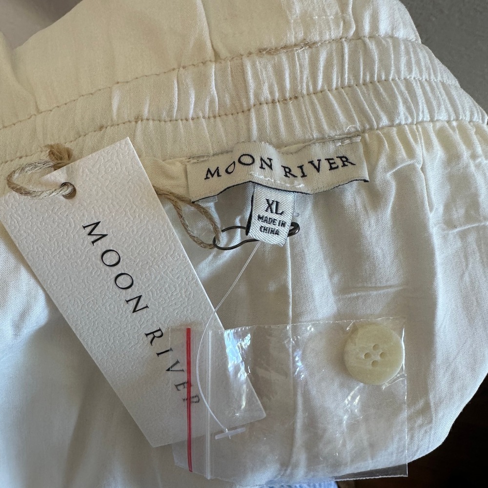Anthropologie Moon River White High Waisted Paperbag Utility Cargo Shorts XL New - Picture 5 of 9